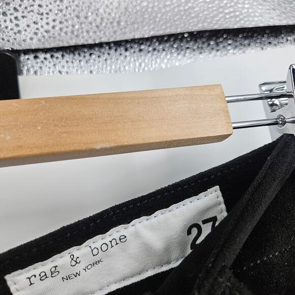 Rag & Bone Nora Cargo Pants Black Faux Suede High Waist Straight Leg Size 27 - Picture 6 of 8